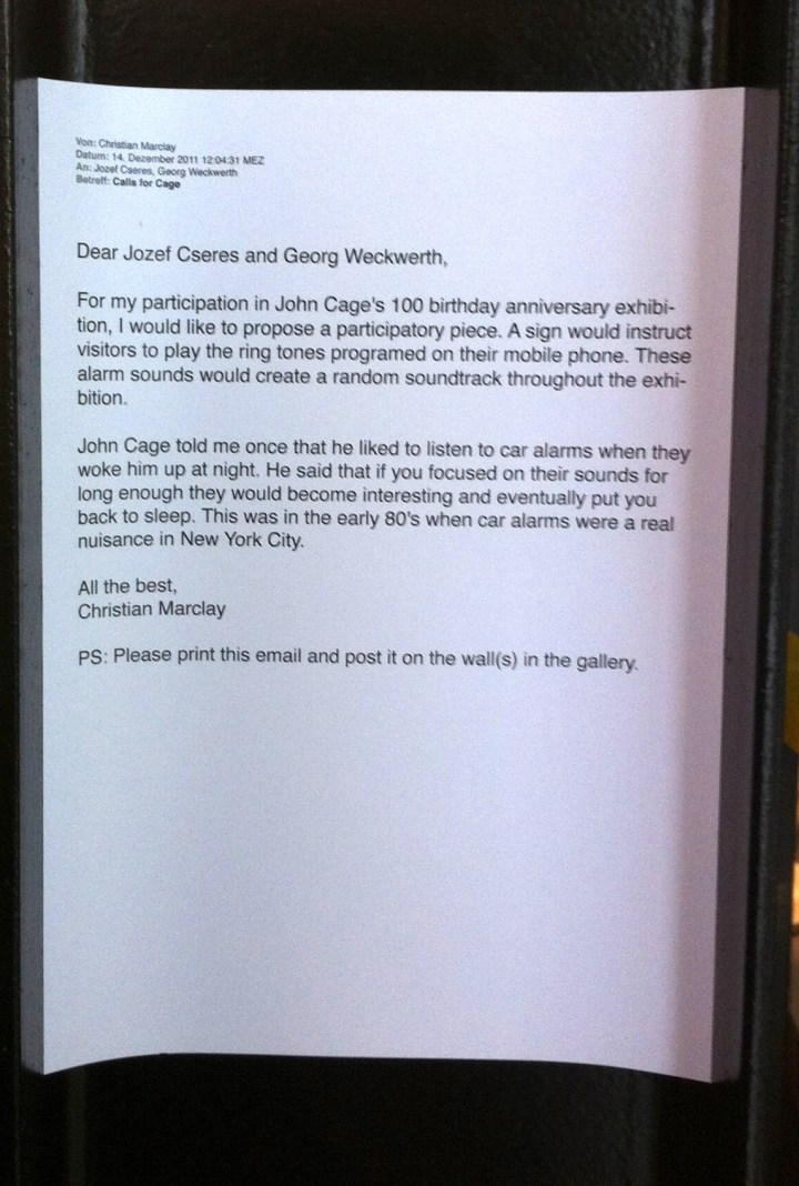 Cage Exhibit Ringtone Letter