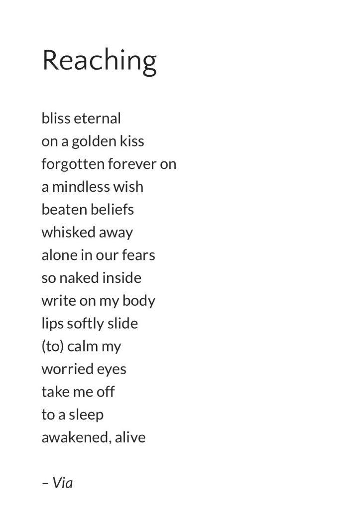 A short poem about bliss, kisses, and moving beyond fears.